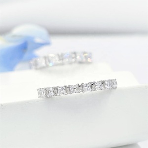 Anillo de Eternidad Clásico de Plata de Ley 925 para Mujer, Anillo de Compromiso y Boda, Chapado en Rodio de 4 Capas con Circonita, Regalo de Aniversario, OEM - Product Image 2