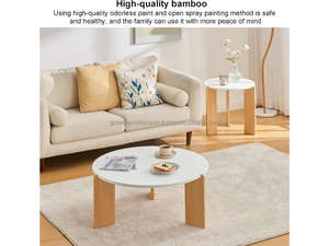 Affordable <b>Round</b> <b>Coffee</b> <b>Table</b> Set of Modern <b>Marble</b> Top Wooden Accent <b>Table</b> for Living Room Best Price Modern <b>Round</b> <b>Coffee</b> <b>Table</b> - Product Image 5