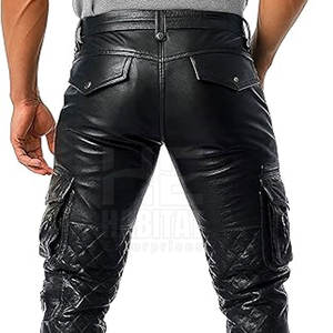 Pantalon en cuir classique pour homme, qualité supérieure, cuir souple, élégant et durable pour toutes les occasions - Product Image 4