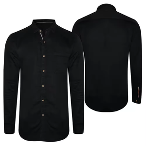 Nouvelle Chemise en Jean Noire Unie Tendance pour Homme, Manches Longues, Tissu Coton Robuste, Poche Poitrine Unique, Chemises en Coton de Haute Qualité - Product Image 3