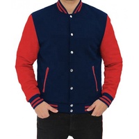 Dernière mode, veste de baseball unisexe personnalisée en polyester/coton, style Letterman, logo sur le devant, col montant, hiver