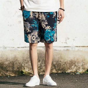 Pantalones Cortos Casuales para Hombre, Cintura Media, con Cordón Ajustable, Diseño Floral, 100% Poliéster, Alta Calidad, SS22 Essentials, Gran Venta 2026 - Product Image 1