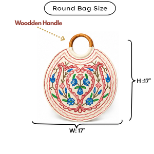 Bolsa de Mano Plegable de Algodón Kashmiri Hecha a Mano, de Primera Calidad y Duradera, con Asa de Madera, Diseño Floral Ecológico Surtido, Bordado Aari - Product Image 5