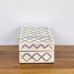 Best Quality Luxury Square Modern Paper Jewelry <b>Box</b> Handmade Bone Inlay Design Home Decor Eid <b>Ramadan</b> <b>Gift</b> Artisan Craft - Product Image 3