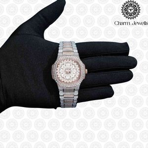 Montre de luxe Charm Jewells en acier inoxydable pour homme, mouvement mécanique analogique, boîtier de 42 mm, bracelet de 20 mm, fermoir pliant, date automatique, étanche - Product Image 2