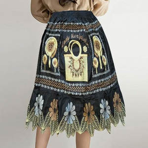 Jupes brodées personnalisées pour femmes, imprimé floral, jupe midi d'été, polyester léger, jupe de plage hawaïenne, jupe en coton pour femmes et filles - Product Image 2