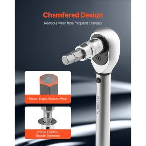 Set di 32 Pezzi di Chiavi a Bussola Esagonali in Acciaio S2 e Cr-V, Standard SAE e Metrico, Attacco da 1/2" per una Migliore Leggibilità - Product Image 4