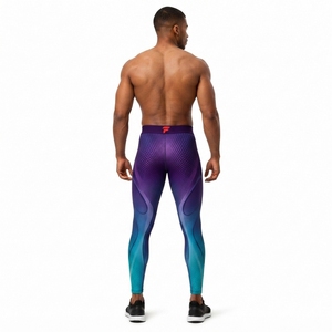 Fitness Training <b>Men</b> <b>Legging</b> Premium <b>Sports</b> Pants Lightweight Soft Fabric Breathable Construction Comfortable Stretch Fit - Product Image 2