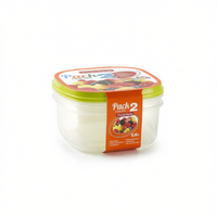 FIAMBRERA 0.6L Contenant alimentaire empilable en plastique sans BPA avec couvercle anti-fuite et design simple pour boîtes à lunch