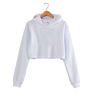 Sudadera Corta con Capucha para Mujer, con Mangas Raglán, Felpa Suave de Mezcla de Algodón, Estilo Casual para Uso Diario - Product Image 3