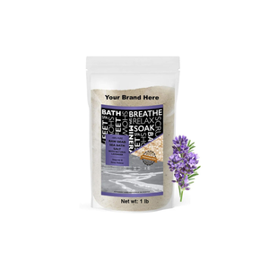 Aromasong Int. 1LB Sal del Mar Muerto Cruda 100% Natural con Lavanda, Logo Personalizado, Exfoliante Corporal, Ritual de Baño, Origen EE. UU., Para Adultos - Product Image 1