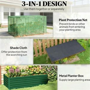 Fioriera Rialzata e Vaso per Piante Verde con Rete Urbana - Product Image 2