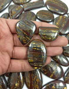 Cabujón de Ojo de Tigre Natural, Cristal con Reverso Plano, Gemas Sueltas de Alta Calidad para Joyería, Venta al Por Mayor - Product Image 3