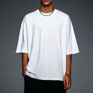 T-shirts streetwear oversize pour hommes, coupe ample et épaisse 250 GSM, épaules tombantes, pour le jogging en extérieur - Product Image 6
