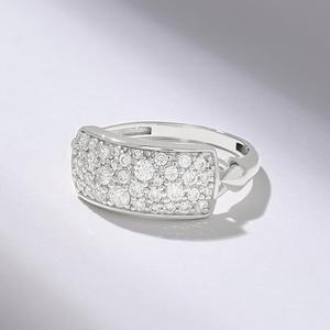 Anillo de Moissanita Redonda Chapado en Oro con Diamantes, Anillo de Sello Unisex de Plata Fina 925 Original, Regalo para Fiesta de Boda para Pareja - Product Image 2