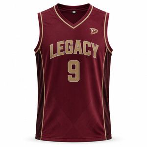 Legacy Basketball Jersey V-Neck Tank Top Men's Adult 360gsm 100% Polyester Mesh Breathable <b>Athletic</b> Apparel - Product Image 2