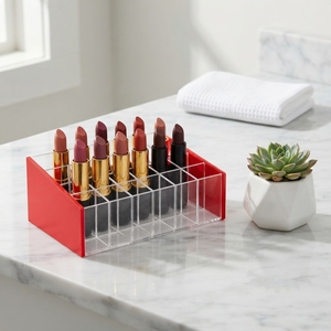 Premium Eco-Friendly Lightweight Acrylic Lipstick Storage Organiser Multi Slot Cosmetic Display <b>Stand</b> for Retail Shop Beauty - Product Image 1