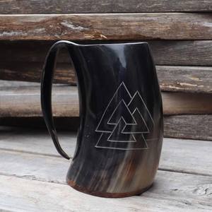 High Quality Natural Buffalo Horn Mug With Handle High Quality for Beer Wine Mead Ale/Drinking Horn Tankard - Product Image 1