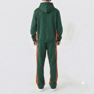 Ensemble de survêtement 2-en-1 en coton imprimé vert à capuche pour homme Meyba Sports – Coupe ample, respirant et léger, idéal pour l'automne - Product Image 2
