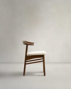 Silla de Comedor de Madera de Teca Sólida, Estilo Escandinavo, con Asiento Acolchado Tapizado para Restaurante, Cafetería, Comedor - Product Image 2