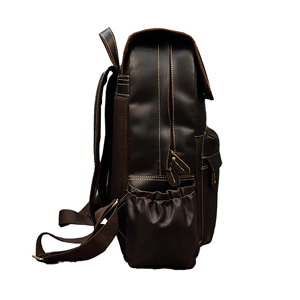 Men's Premium Genuine Leather <b>Backpack</b> Buckle Closure-Lightweight Waterproof Hiking Camping Travel School Bag Laptop - Product Image 2
