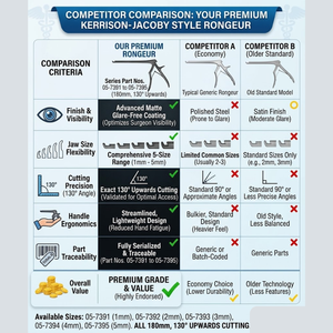 Punzón Kerrison de 130 Grados y 180 mm |   Instrumento Quirúrgico de Acero Inoxidable para Neurocirugía y Cirugía de Columna Vertebral |   Perforador óseo de precisión - Product Image 4