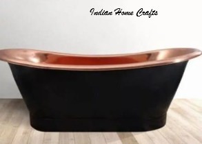 Freestanding Copper Oval Bathtub with Antique Style Without Lid for Bathroom Spa Room-Indian Home Crafts - Product Image 2