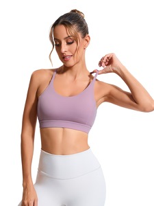Women Sport <b>Crop</b> <b>Top</b> Y Back Yoga Bra Breathable <b>Mesh</b> Insert Removable Pads Wirefree Running Athletic Vest Blanks Custom - Product Image 4