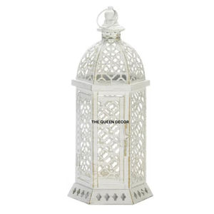 Lanterne suspendue au look antique en béton, pot à bougie unique, pour occasions festives, mini lanterne marocaine noire de qualité supérieure - Product Image 3