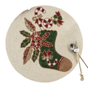 Napperon graine perle broderie art graine perle couture techniques de perlage conceptions de perles artisanales d'Inde napperon fait à la main - Product Image 2