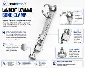LAMBERT LOWMAN Bone Clamp 2x2 Jaws 3.5cm Wide 8in 20.3cm Orthopedic Instrument Zetomed Pro - Product Image 6