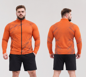 Men Plus Size Sportswear Training <b>Jackets</b> High Compression Yoga <b>Jacket</b> Quick Dry Gym Wear Full Zipper Men Printed Running <b>Jacket</b> - Product Image 4