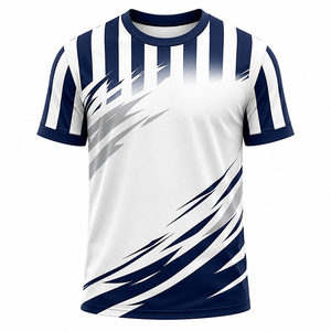 Camiseta de Fútbol Personalizada al por Mayor para Hombre, Sublimada, con Rayas, de Secado Rápido, Transpirable, de Manga Corta, para Equipos Deportivos - Product Image 4