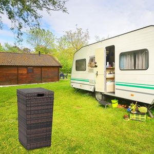 Top Cover Iron Frame Rattan Trash Can Brown Gradient with Unique Top Cover for Home or Office Waste Bins - Product Image 6
