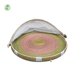 Couvre-plat en paille tressée avec motif vert, articles de cuisine et décoration de table, vente en gros, écologique, fabriqué au Vietnam - Product Image 2