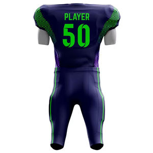 Suministro directo de fábrica de uniformes de fútbol americano para hombre, uniformes personalizados con nombre y número impresos en tela twill, conjuntos de uniformes de fútbol americano para equipo. - Product Image 2