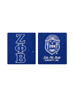 เสื้อแจ็คเก็ตวาร์ซิตี้น้ำหนักเบาเป็นมิตรกับสิ่งแวดล้อม Zeta Phi Beta สีน้ำเงิน แขนผ้าซาติน ปักโลโก้ด้านหน้า คอตั้ง สำหรับผู้หญิง - Product Image 5
