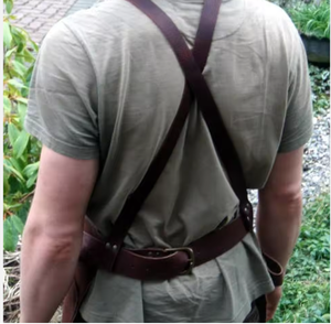 Vintage Style Genuine Leather <b>Apron</b> Multi-Pocket <b>BBQ</b> Cooking Welding Workshop <b>Apron</b> Premium Genuine Leather Adjustable Strap - Product Image 2