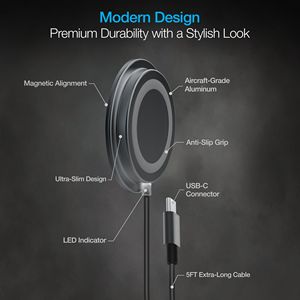 Caricatore Wireless Veloce da 15W in Lega Magnetica per Stazioni di Ricarica - Product Image 5