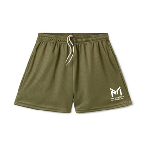 <b>Men's</b> Olive <b>Green</b> Polyester <b>Shorts</b> Elastic Waist Quick Dry Breathable Casual Sport Wear Front Letter Pattern Knitted Fabric Mid - Product Image 2
