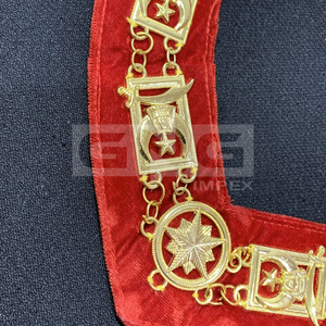 Chaîne de collier en or pour Maître Maçon de Loge Rouge, Bijou de Maître Vénérable, Tissu de haute qualité avec collier à chaîne - Product Image 4