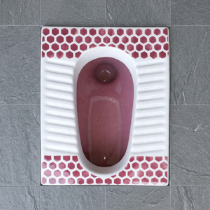 Designer Red Double Color Squatting <b>Pan</b> Durable <b>Ceramic</b> Orissa Toilet With Flush System For Bathroom WC - Product Image 6
