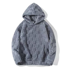 Sudadera con Capucha para Hombre, Tendencia 2026, Sudadera de Forro Polar, Talla Grande, Color Sólido, Informal, para Invierno, con Bolsillo, Gris, Negro, Blanco - Product Image 2