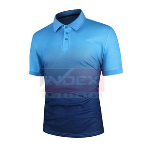 Polo de Manga Corta para Hombre, Color Degradado, Secado Rápido, Diseño Deportivo, Logotipo Frontal, Tejido de Punto - Product Image 4