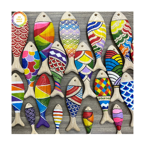 Premium Quality Wooden Fish Decor Natural Wood Hand Carved Fish Ornaments For Coastal Wall Hanging Decoration Bulk Wholesale - Product Image 1