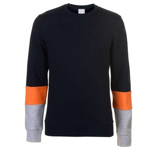 Sweat-shirt à col rond pour homme, coupe classique, en coton tricoté, style décontracté d'automne, avec blocs de couleur - Product Image 1