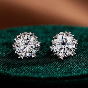 Pendientes de Moissanita de Lujo con Plata 925 y Piedras con Corte Brillante que Pasan la Prueba del Diamante, para Mujer, Colección de Regalos - Product Image 4