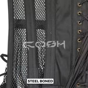 Corset en résille noire avec fermeture à boucle antique - Product Image 5