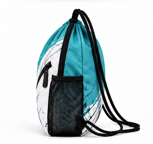 Bolsa de nailon impermeable con cordón, mochila ligera para gimnasio, deportes, viajes, escuela, eventos, bolsa de almacenamiento para regalos, ligera - Product Image 4
