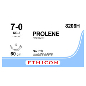 Suture chirurgicale non résorbable ETHICON 8702H 7-0 Prolene, monofilament bleu, qualité hospitalière - Product Image 4